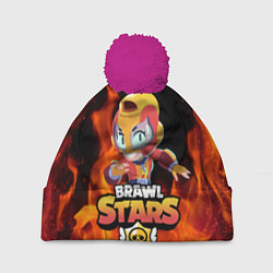 Шапка с помпоном Brawl stars leon max, цвет: 3D-малиновый