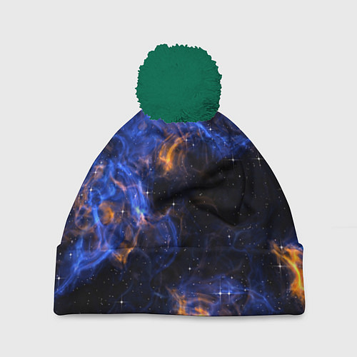Шапка c помпоном Космос / 3D-Зеленый – фото 1