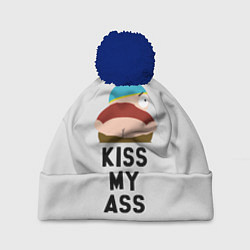 Шапка с помпоном Kiss My Ass, цвет: 3D-тёмно-синий