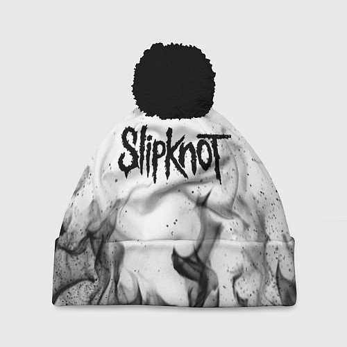 Шапка c помпоном SLIPKNOT / 3D-Черный – фото 1
