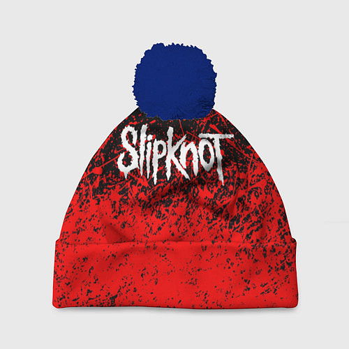 Шапка c помпоном SLIPKNOT / 3D-Тёмно-синий – фото 1