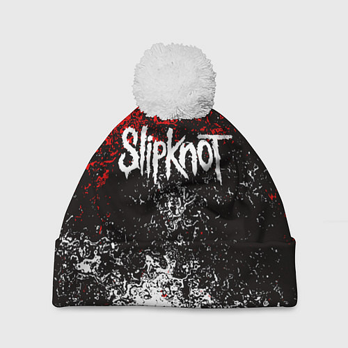 Шапка c помпоном SLIPKNOT / 3D-Белый – фото 1