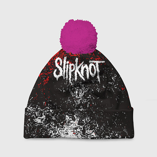 Шапка c помпоном SLIPKNOT / 3D-Малиновый – фото 1