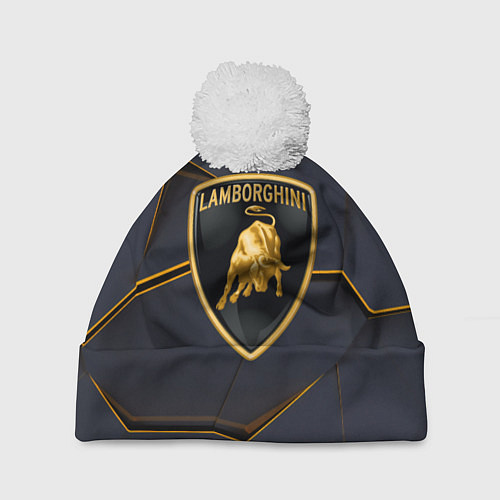 Шапка c помпоном Lamborghini / 3D-Белый – фото 1