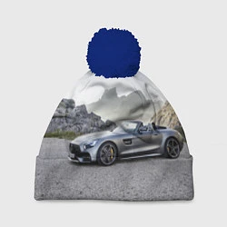 Шапка с помпоном Mercedes V8 Biturbo, цвет: 3D-тёмно-синий