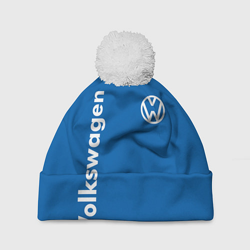 Шапка c помпоном Volkswagen / 3D-Белый – фото 1