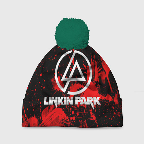 Шапка c помпоном Linkin Park / 3D-Зеленый – фото 1