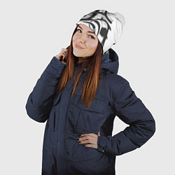 Шапка с помпоном Узоры, цвет: 3D-белый — фото 2