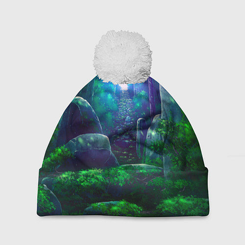 Шапка c помпоном Дорога в храм / 3D-Белый – фото 1