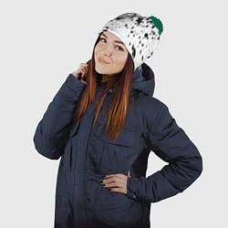 Шапка с помпоном Далматинец, цвет: 3D-зеленый — фото 2