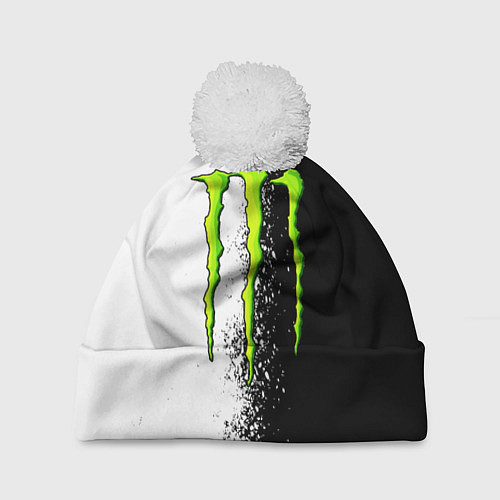 Шапка c помпоном MONSTER ENERGY / 3D-Белый – фото 1