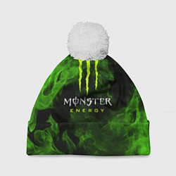 Шапка с помпоном MONSTER ENERGY, цвет: 3D-белый