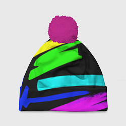 Шапка c помпоном НЕОНОВЫЕ КРАСКИ