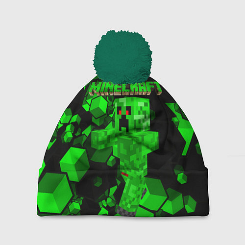Шапка c помпоном Minecraft / 3D-Зеленый – фото 1