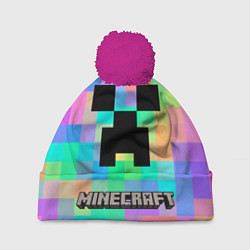 Шапка с помпоном Minecraft, цвет: 3D-малиновый