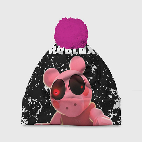 Шапка c помпоном Roblox Piggy / 3D-Малиновый – фото 1