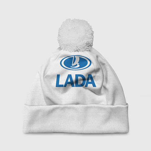 Шапка c помпоном Lada / 3D-Белый – фото 1