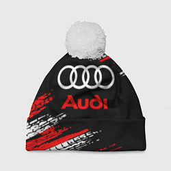 Шапка с помпоном AUDI, цвет: 3D-белый