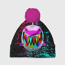 Шапка с помпоном 6IX9INE, цвет: 3D-малиновый