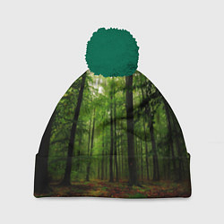 Шапка с помпоном Лес, цвет: 3D-зеленый