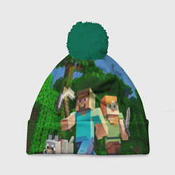 Шапка с помпоном Minecraft, цвет: 3D-зеленый