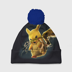 Шапка с помпоном Pikachu Pika Pika, цвет: 3D-тёмно-синий