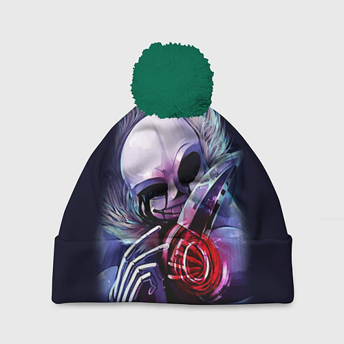 Шапка c помпоном UNDERTALE SANS / 3D-Зеленый – фото 1