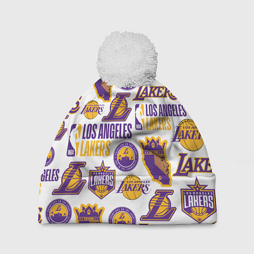 Шапка c помпоном LAKERS LOGO / 3D-Белый – фото 1