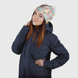 Шапка с помпоном Город, цвет: 3D-белый — фото 2