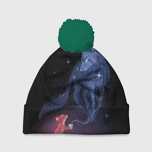 Шапка c помпоном Лиса и ее дух / 3D-Зеленый – фото 1
