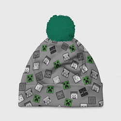 Шапка с помпоном Minecraft, цвет: 3D-зеленый