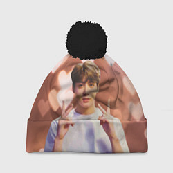 Шапка с помпоном JUNGKOOK BTS, цвет: 3D-черный