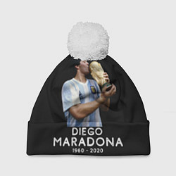 Шапка с помпоном Diego Maradona, цвет: 3D-белый