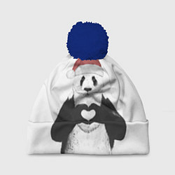 Шапка с помпоном Панда Клаус, цвет: 3D-тёмно-синий