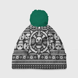 Шапка c помпоном Свитер с черепами