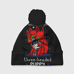 Шапка с помпоном Hades Загрей и милый цербер, цвет: 3D-черный