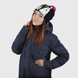 Шапка с помпоном Сукуна, цвет: 3D-малиновый — фото 2