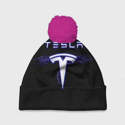Шапка c помпоном TESLA / 3D-Малиновый – фото 1