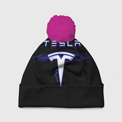 Шапка с помпоном TESLA, цвет: 3D-малиновый