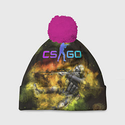 Шапка с помпоном CS GO Gold dust, цвет: 3D-малиновый