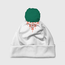 Шапка с помпоном Белорусская вышиванка, цвет: 3D-зеленый