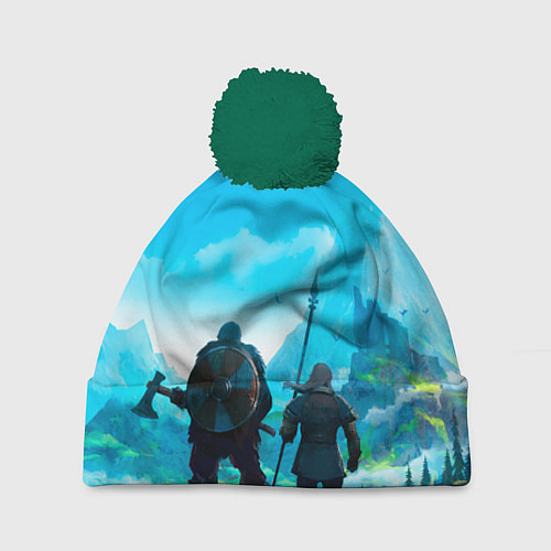 Шапка c помпоном Вальгала / 3D-Зеленый – фото 1