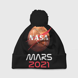 Шапка с помпоном NASA Perseverance, цвет: 3D-черный