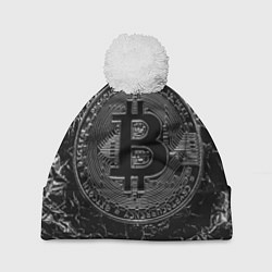 Шапка с помпоном БИТКОИН BITCOIN, цвет: 3D-белый