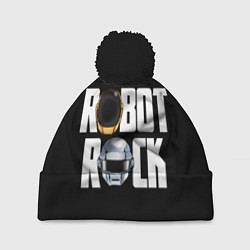 Шапка с помпоном Robot Rock, цвет: 3D-черный
