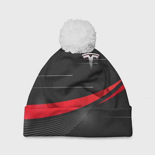 Шапка c помпоном TESLA ABSTRACT ТЕСЛА СПОРТ / 3D-Белый – фото 1