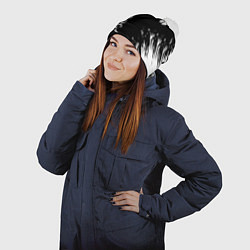 Шапка с помпоном Черный клевер, цвет: 3D-белый — фото 2