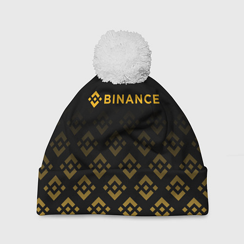 Шапка c помпоном BINANCE БИНАНС БИРЖА / 3D-Белый – фото 1