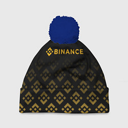 Шапка с помпоном BINANCE БИНАНС БИРЖА, цвет: 3D-тёмно-синий