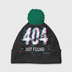 Шапка с помпоном Глитч 404, цвет: 3D-зеленый